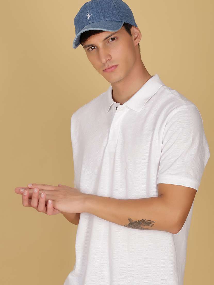men solid short sleeve regular fit polo t-shirt - 21874695 - Zoom Image - 0