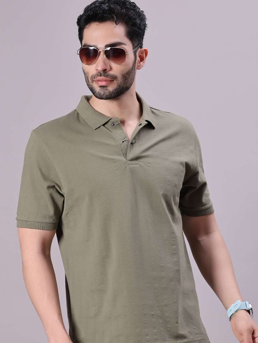 men solid short sleeve regular fit polo t-shirt