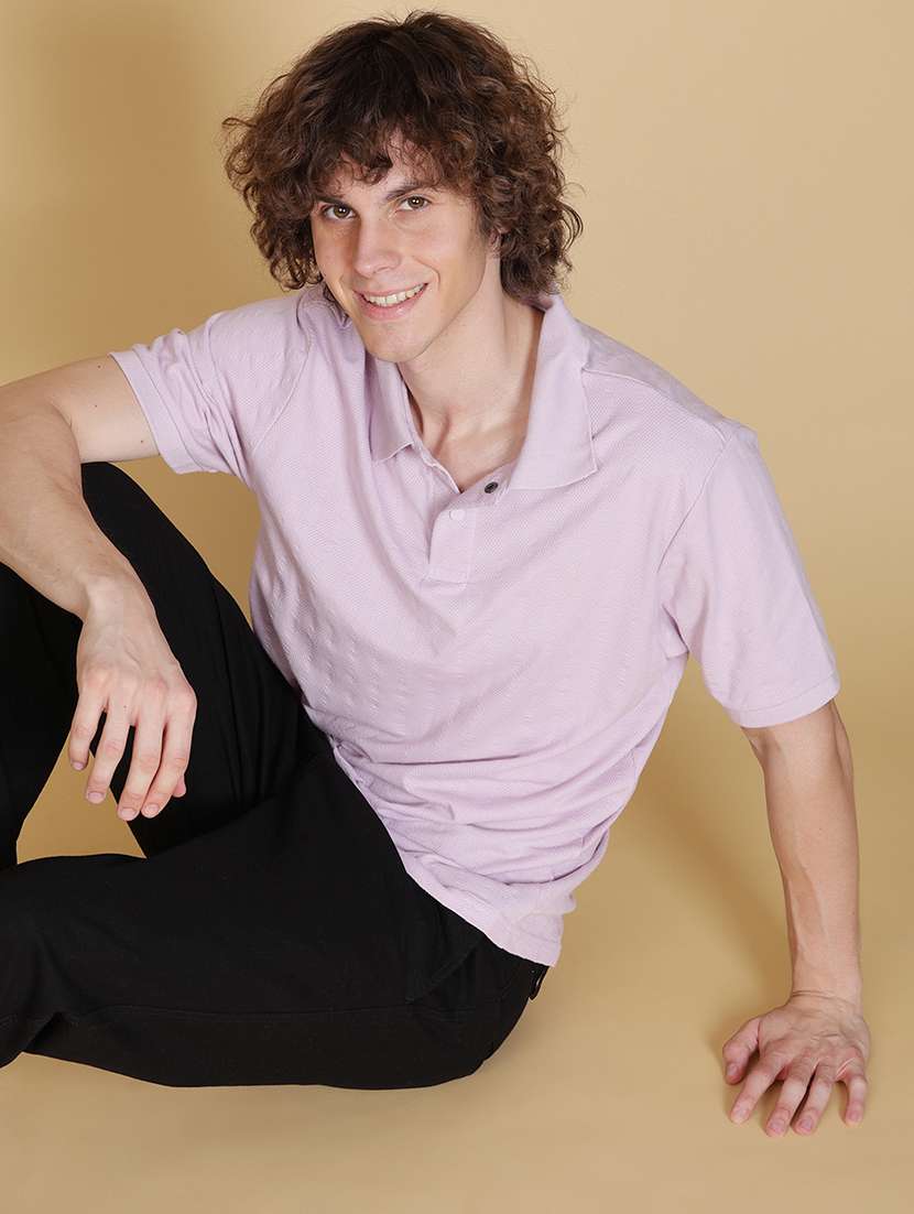 men solid short sleeve regular fit polo t-shirt