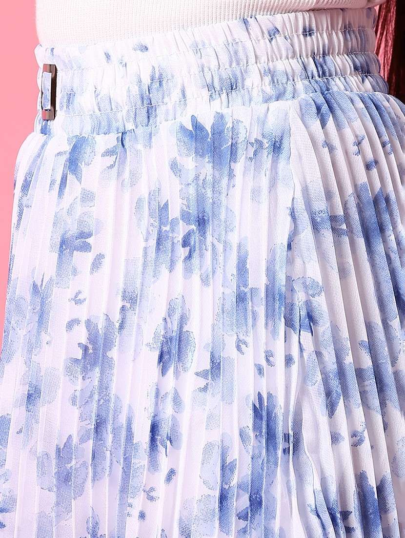 girls blue printed mid rise a-line skirt - 21874713 -  Standard Image - 5