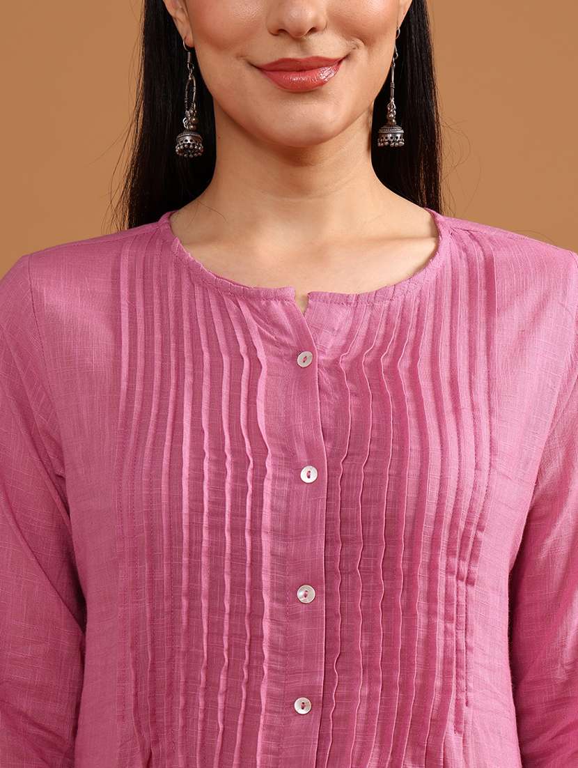 women three quarter sleeve straight kurta - 21874717 -  Standard Image - 5