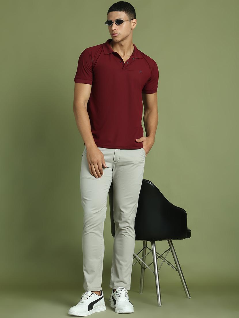 men grey mid rise flat front casual trouser - 21874831 - Standard Image - 5