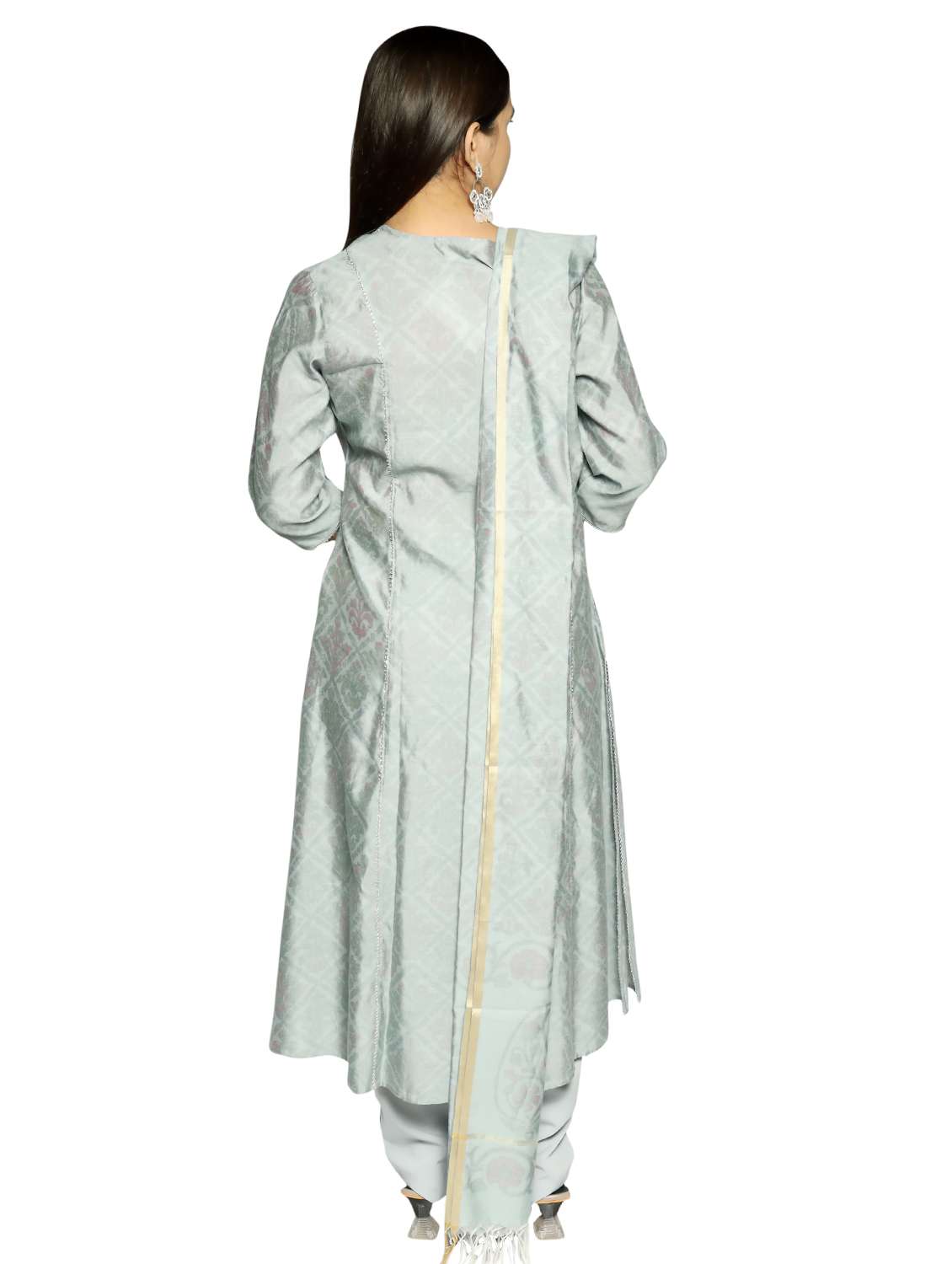 women three quarter sleeve kurta pant with dupatta set - 21874838 -  Standard Image - 3