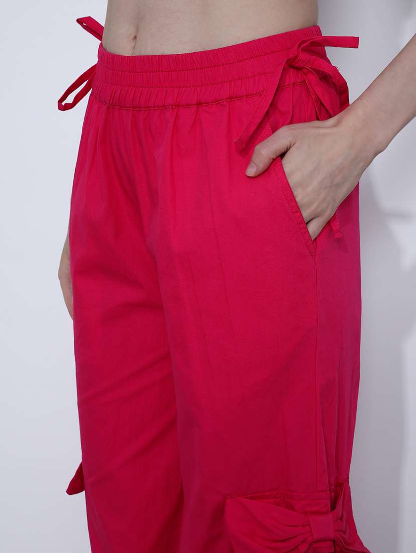 women solid mid rise cargo - 21880764 -  Standard Image - 5