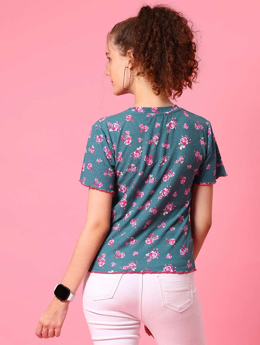 women printed short sleeve regular fit t-shirt - 21880787 -  Standard Image - 3