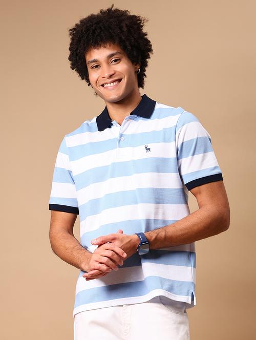 men striped short sleeve regular fit polo t-shirt - 21880821 -  Standard Image - 0