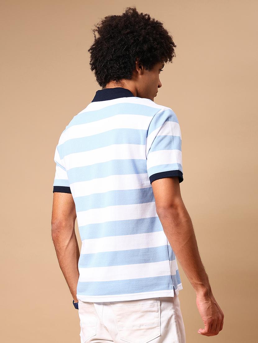 men striped short sleeve regular fit polo t-shirt - 21880821 - Standard Image - 3