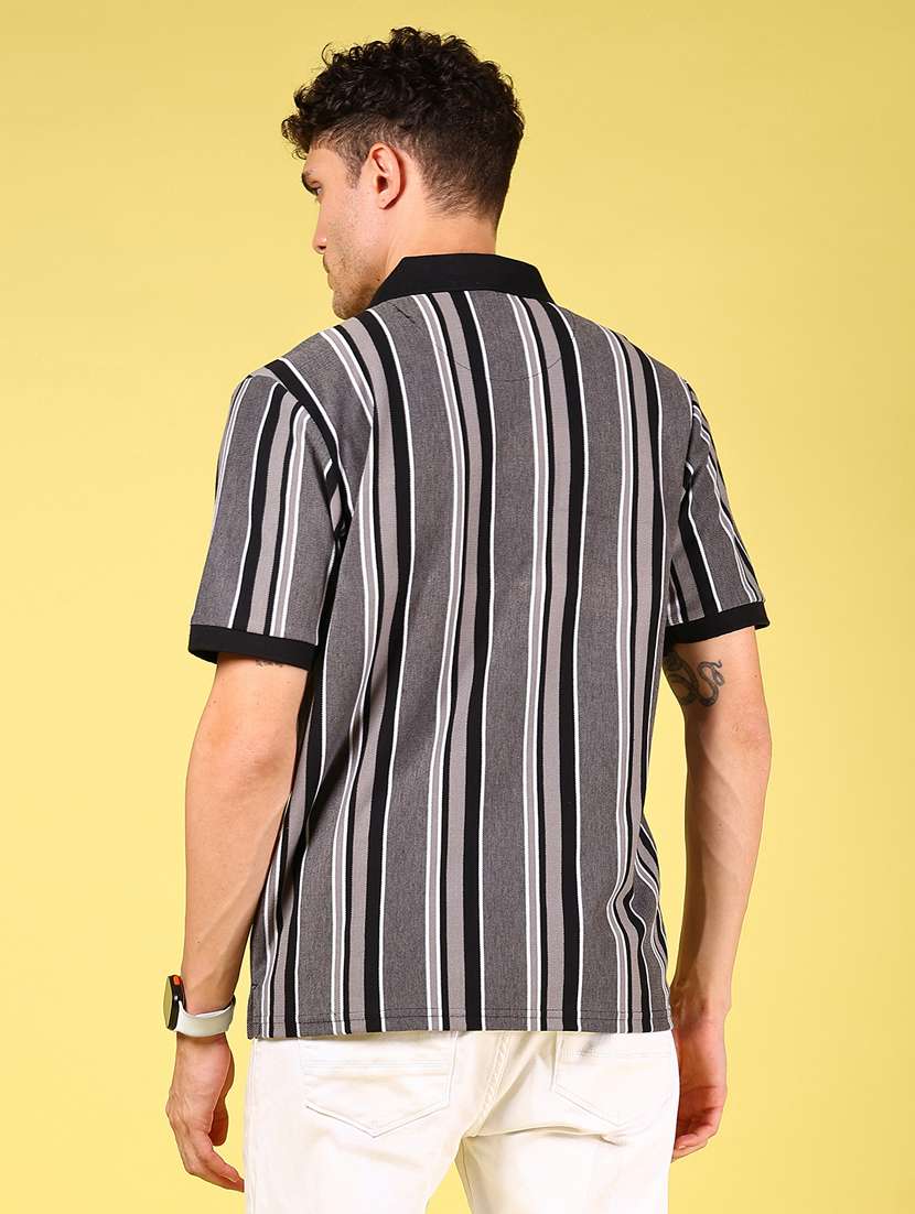 men striped short sleeve regular fit polo t-shirt - 21880822 -  Standard Image - 3