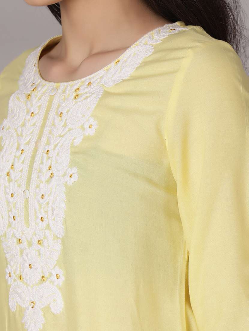 women embroidered three quarter sleeve kurti - 21880838 -  Standard Image - 5