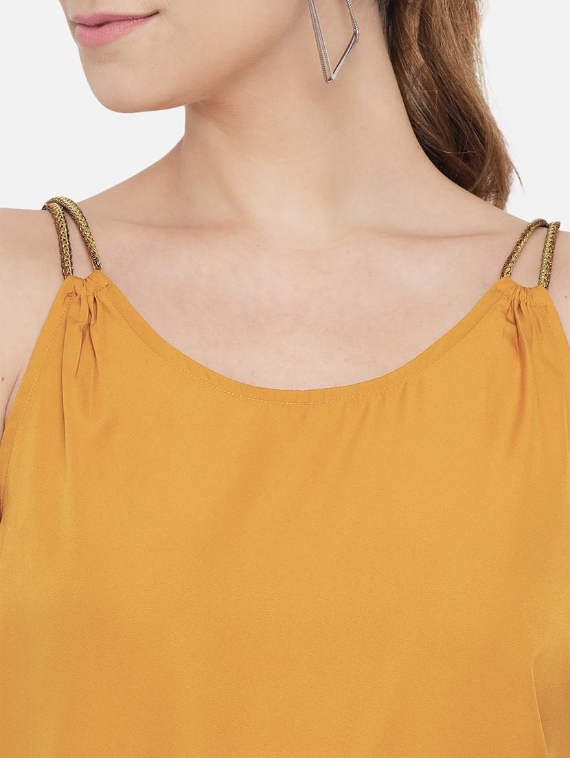 women solid shoulder strap regular top - 21880892 - Standard Image - 5