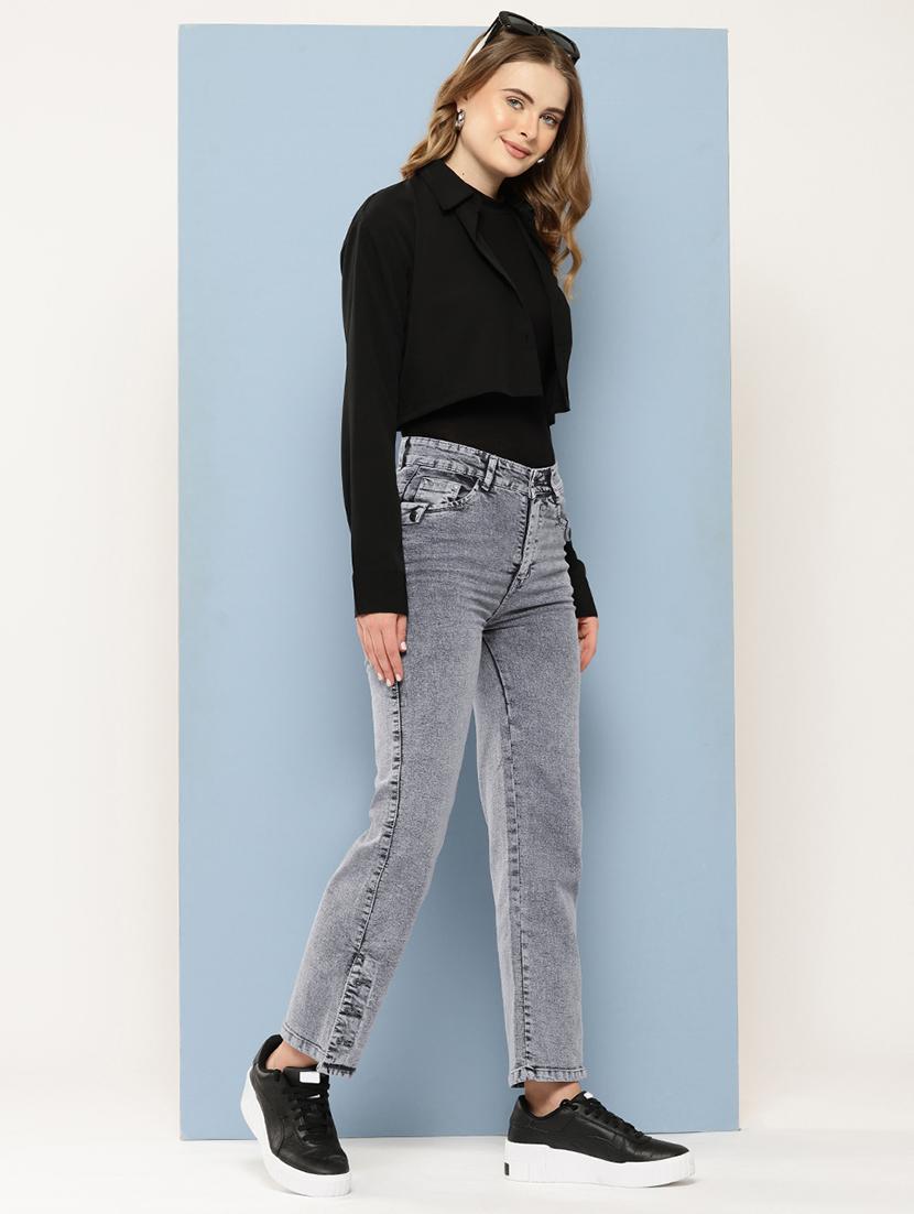 women solid mid rise bootcut jean - 21880986 - Standard Image - 3
