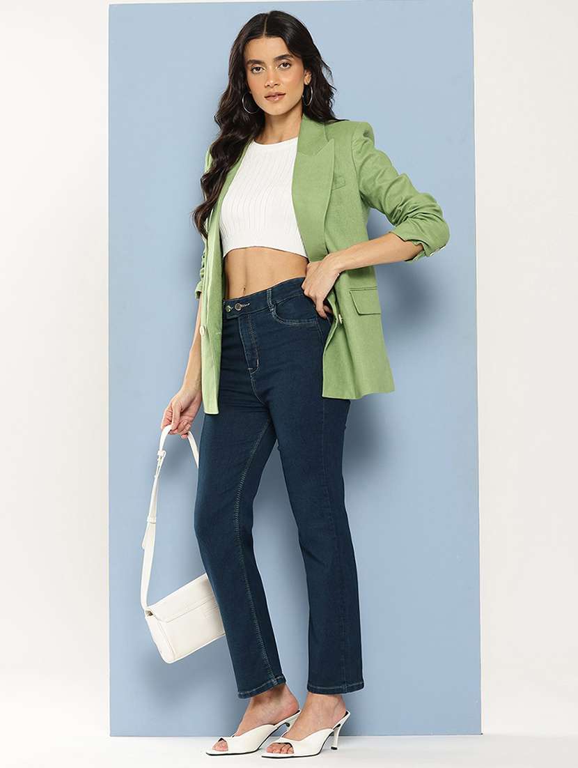 women solid high rise bootcut jean - 21881000 -  Standard Image - 3