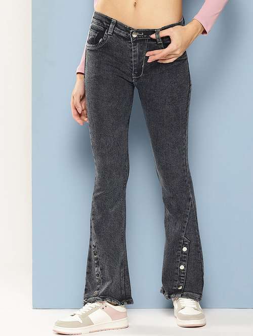 women solid low rise bootcut jean - 21881009 -  Standard Image - 0