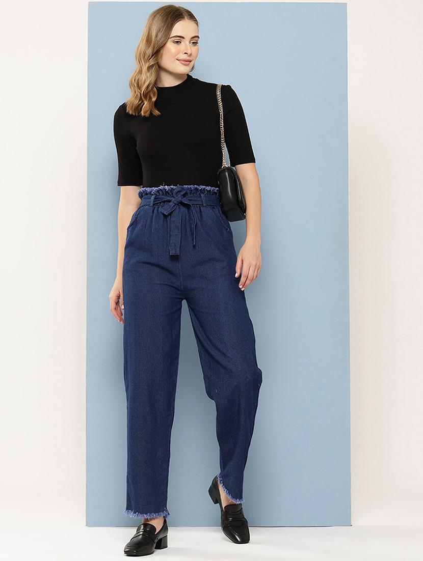 women solid high rise straight fit jean - 21881013 - Standard Image - 3