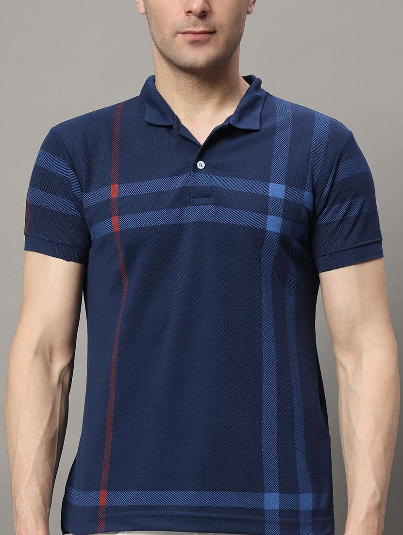 men checked short sleeve regular fit polo t-shirt - 21881051 - Standard Image - 3