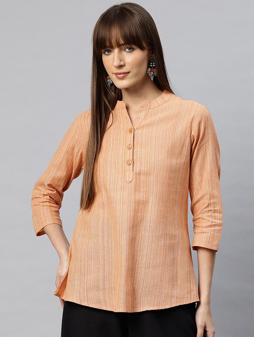 women striped three quarter sleeves regular top - 21881197 -  Zoom Image - 0