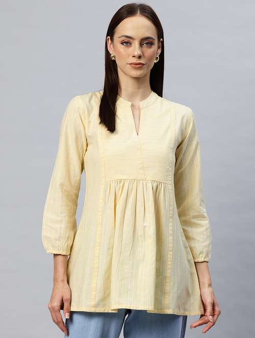 women self designed mandarin neck flared kurti - 21881215 - Standard Image - 0