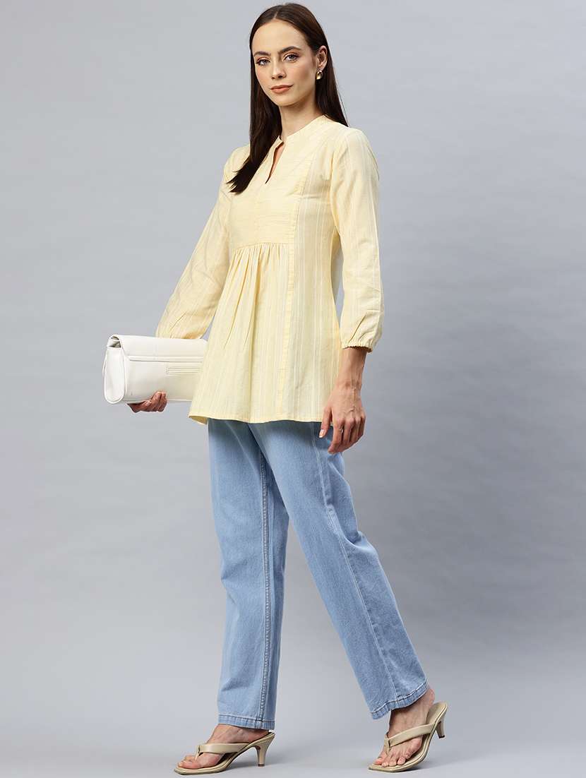 women self designed mandarin neck flared kurti - 21881215 - Standard Image - 3