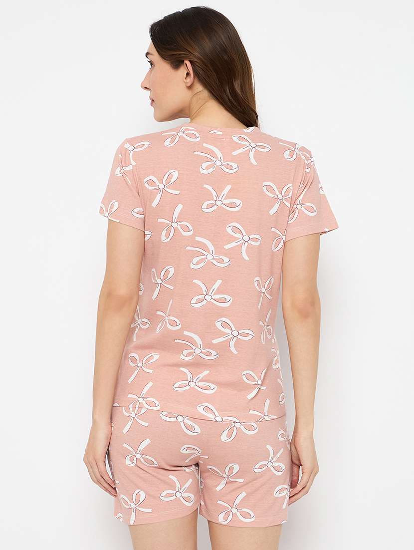 women printed nightwear shorts set - 21881253 -  Standard Image - 3