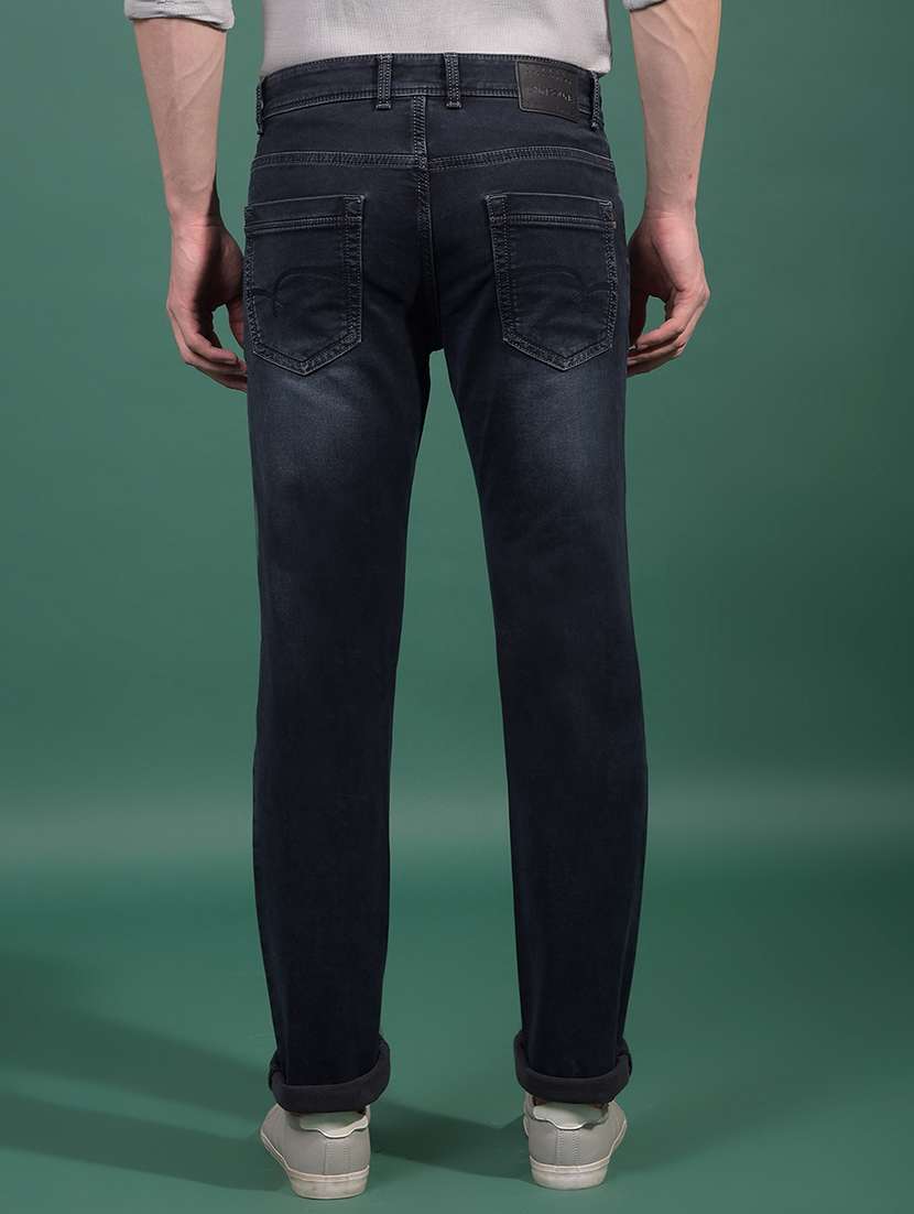 men washed mid rise full length denim jeans - 21881259 -  Standard Image - 3