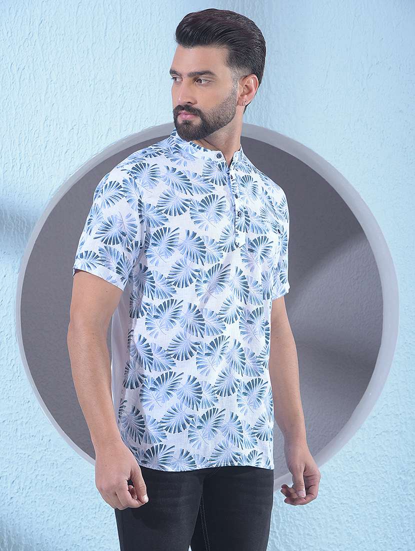 men printed short sleeve short kurta - 21881269 -  Standard Image - 3