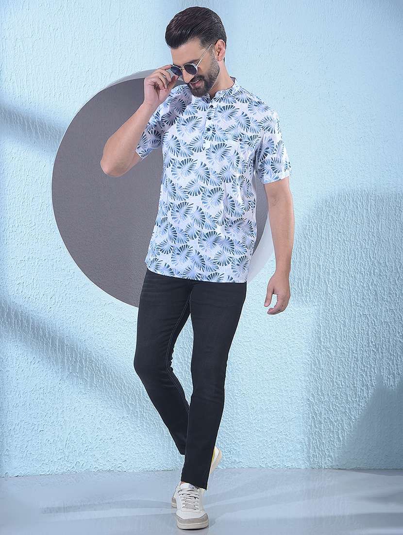 men printed short sleeve short kurta - 21881269 -  Standard Image - 5