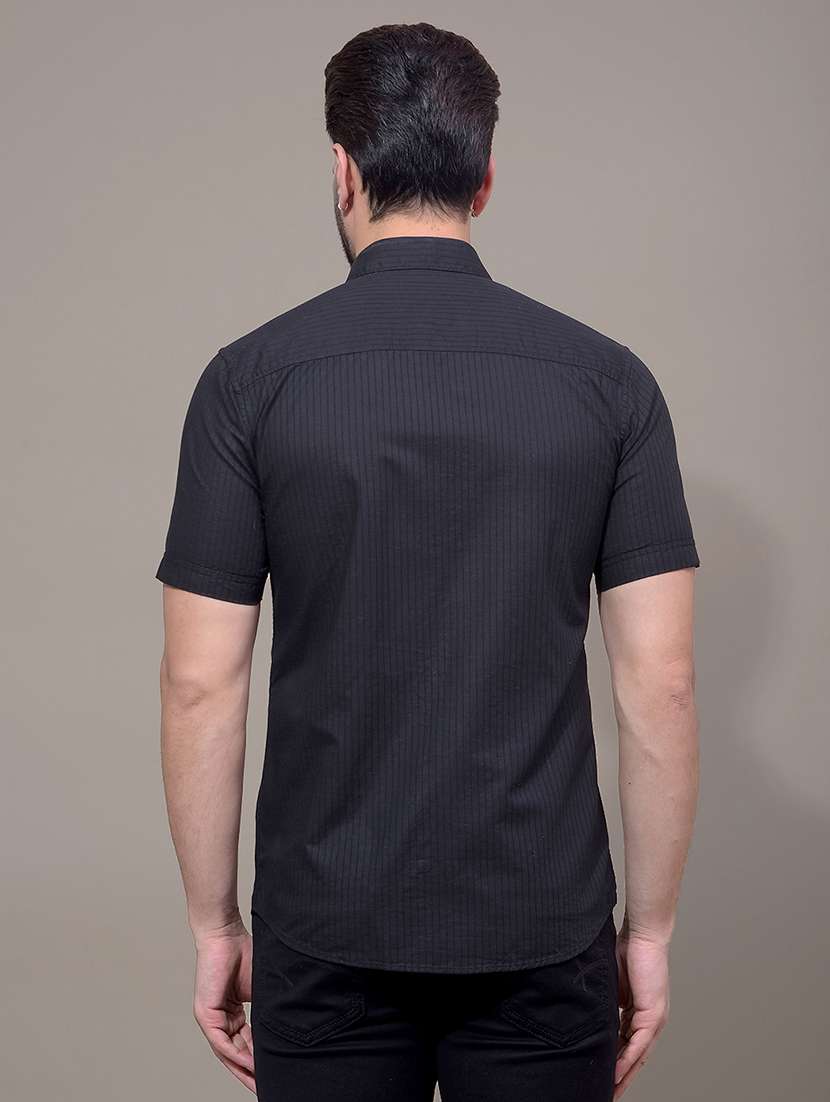 men striped short sleeve slim fit casual shirt - 21881283 -  Standard Image - 3