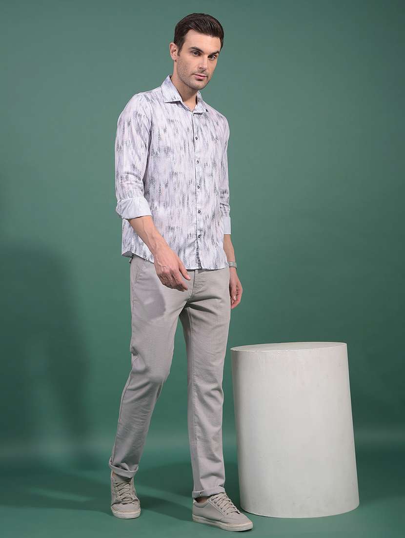 men animal print long sleeve slim fit casual shirt - 21881298 -  Standard Image - 5