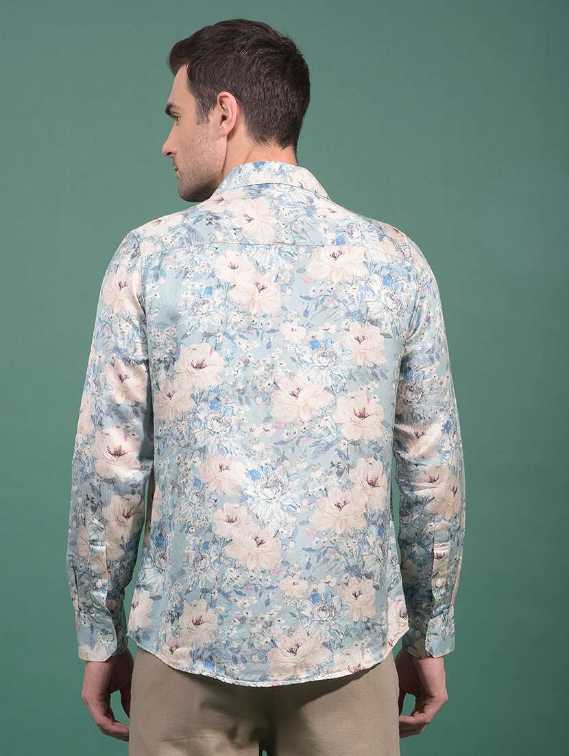 men floral long sleeve slim fit casual shirt - 21881300 -  Standard Image - 3