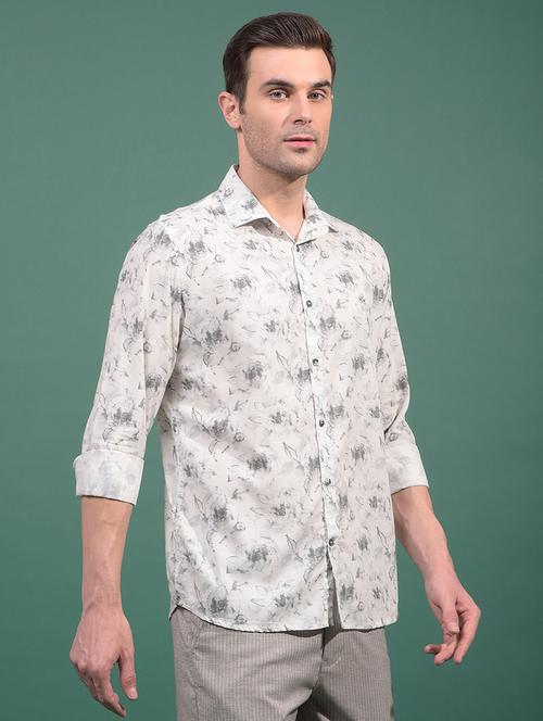 men floral long sleeve slim fit casual shirt - 21881304 - Standard Image - 0