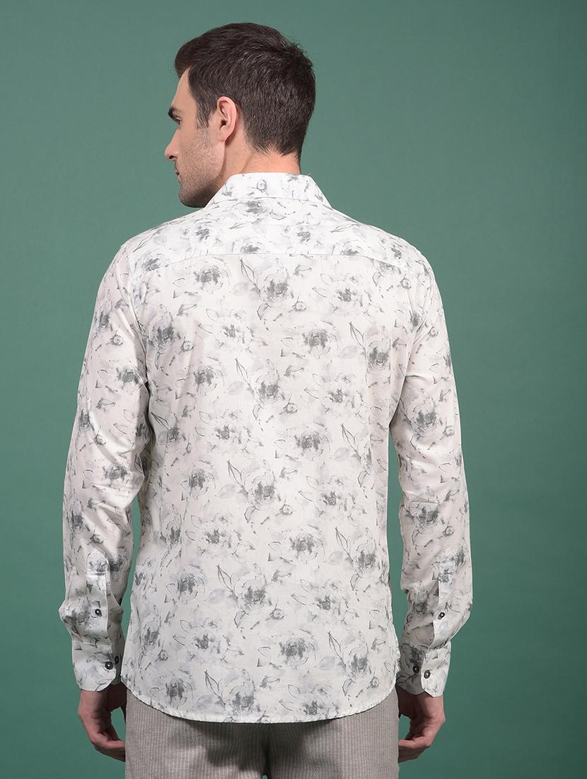 men floral long sleeve slim fit casual shirt - 21881304 - Standard Image - 3