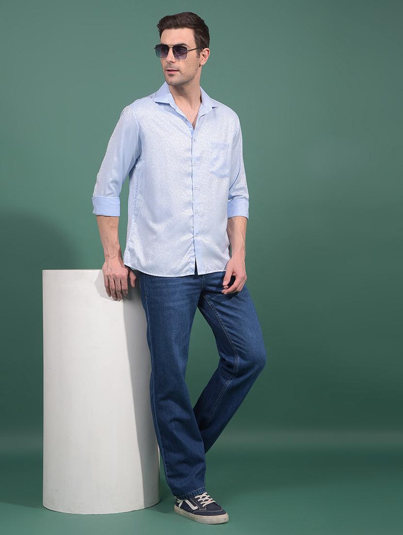 men printed long sleeve slim fit casual shirt - 21881309 - Standard Image - 5