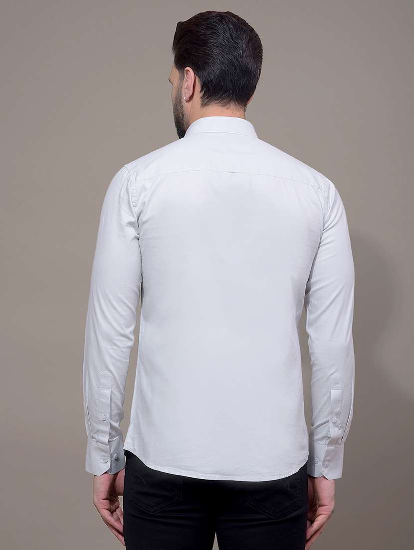 men solid long sleeve slim fit casual shirt - 21881312 - Standard Image - 3