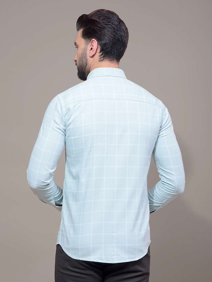 men checkered long sleeve slim fit casual shirt - 21881316 -  Standard Image - 3
