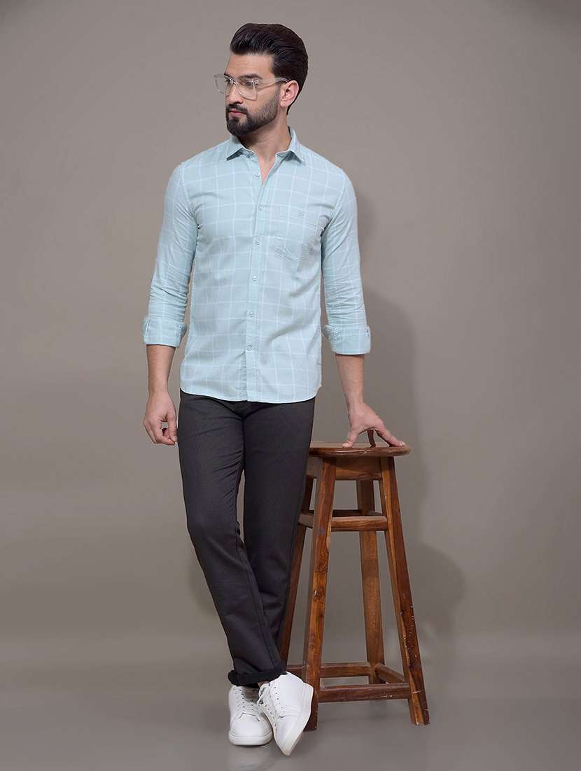 men checkered long sleeve slim fit casual shirt - 21881316 -  Standard Image - 5