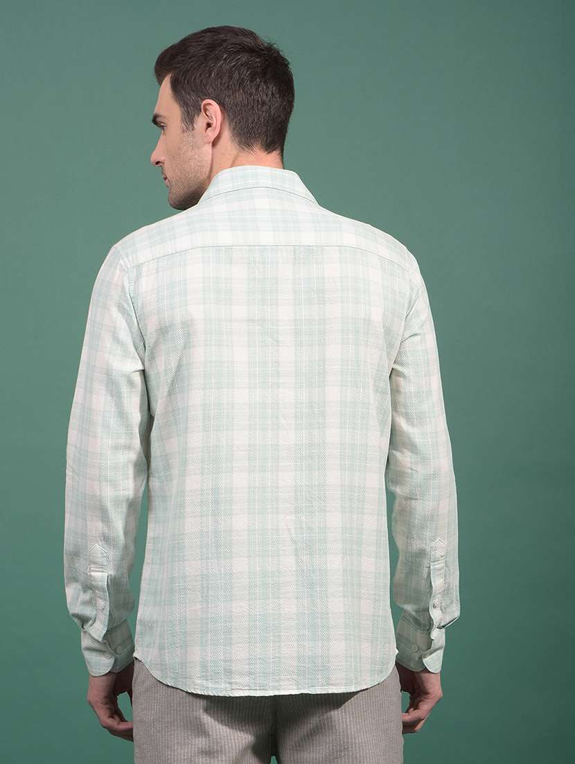 men checkered long sleeve slim fit casual shirt - 21881325 -  Standard Image - 3