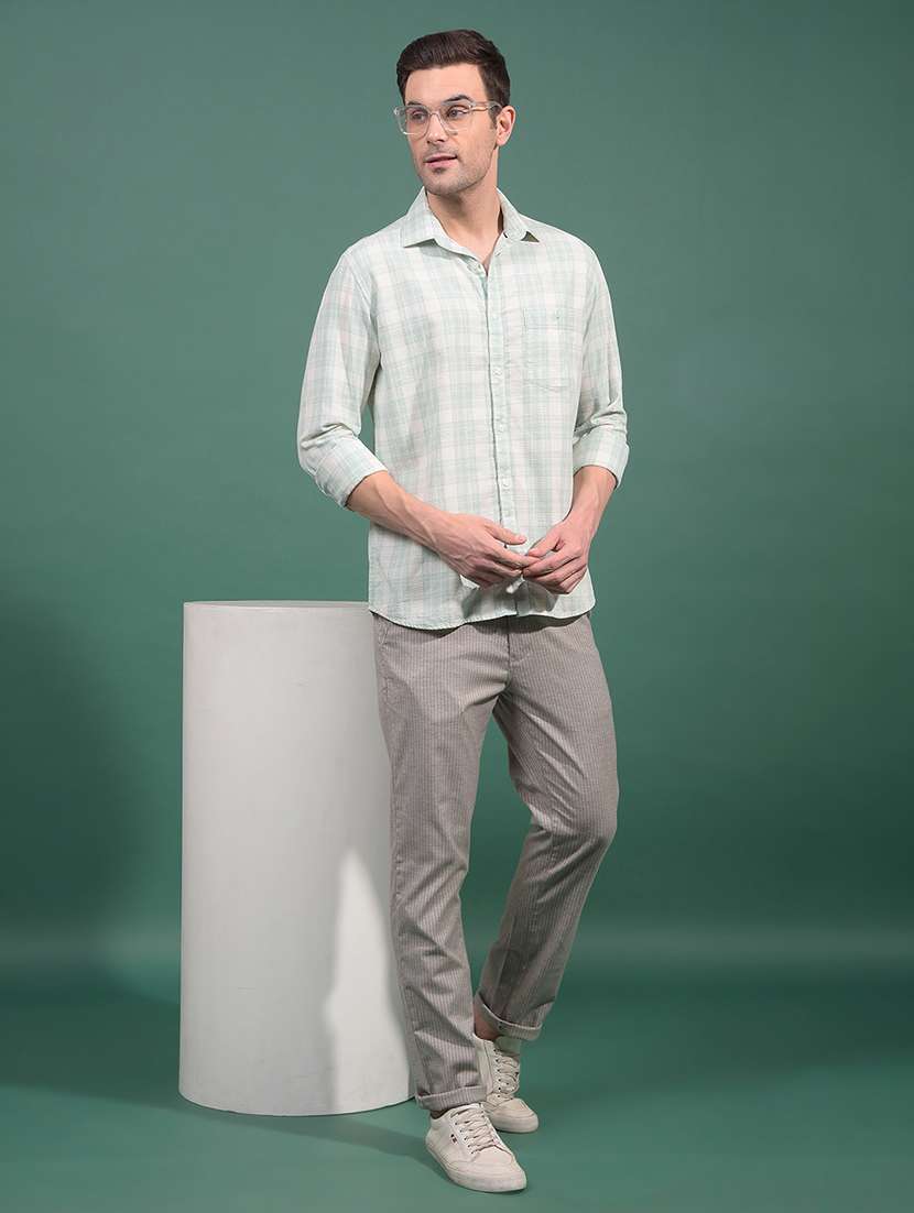 men checkered long sleeve slim fit casual shirt - 21881325 -  Standard Image - 5