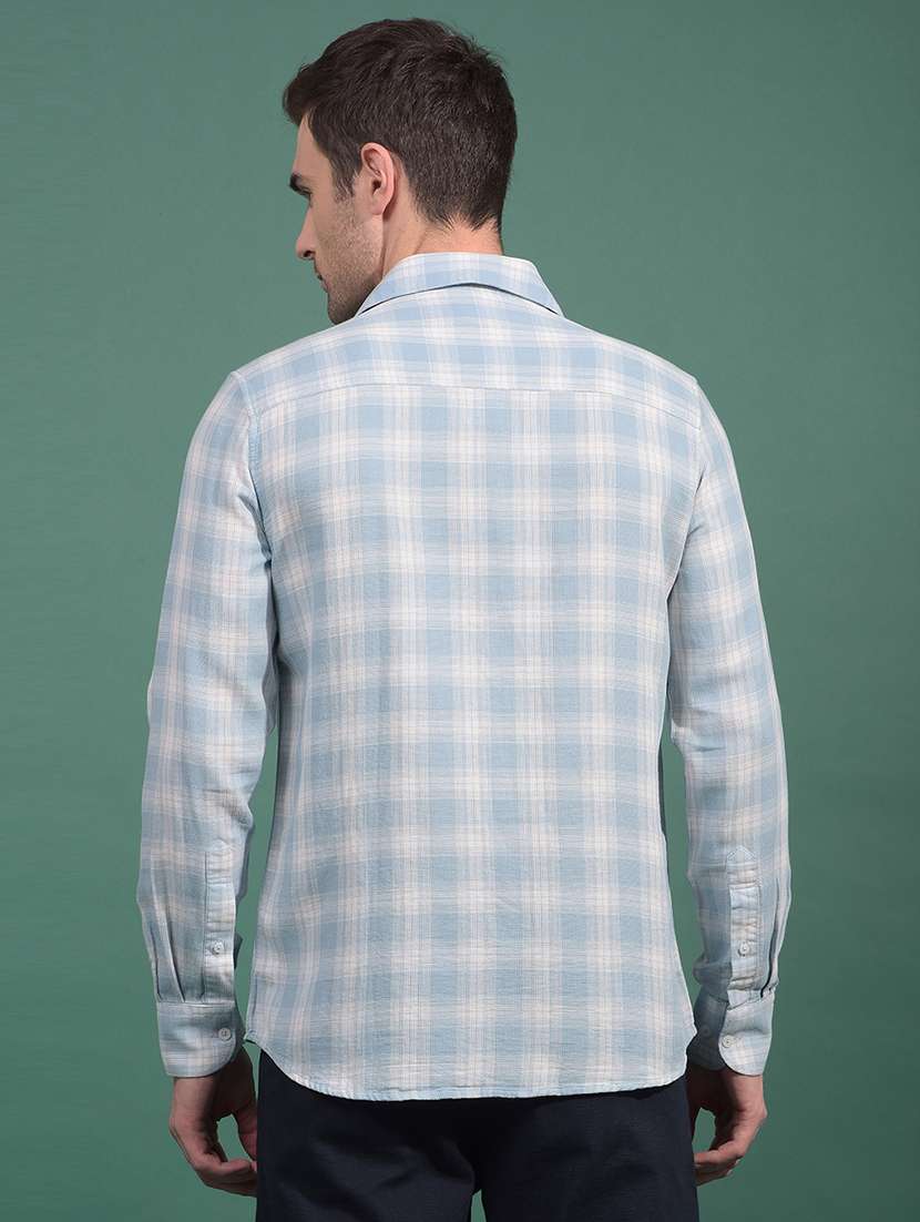 men checkered long sleeve slim fit casual shirt - 21881326 -  Standard Image - 3