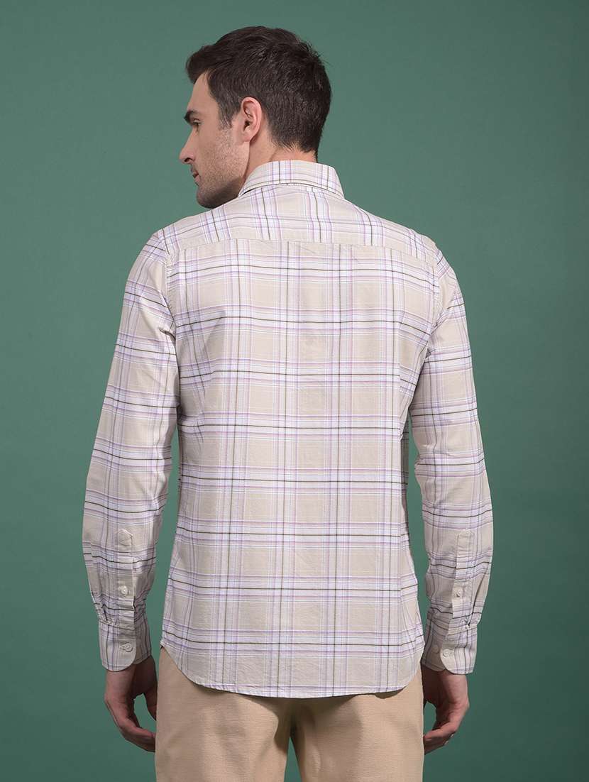 men checkered long sleeve slim fit casual shirt - 21881328 -  Standard Image - 3