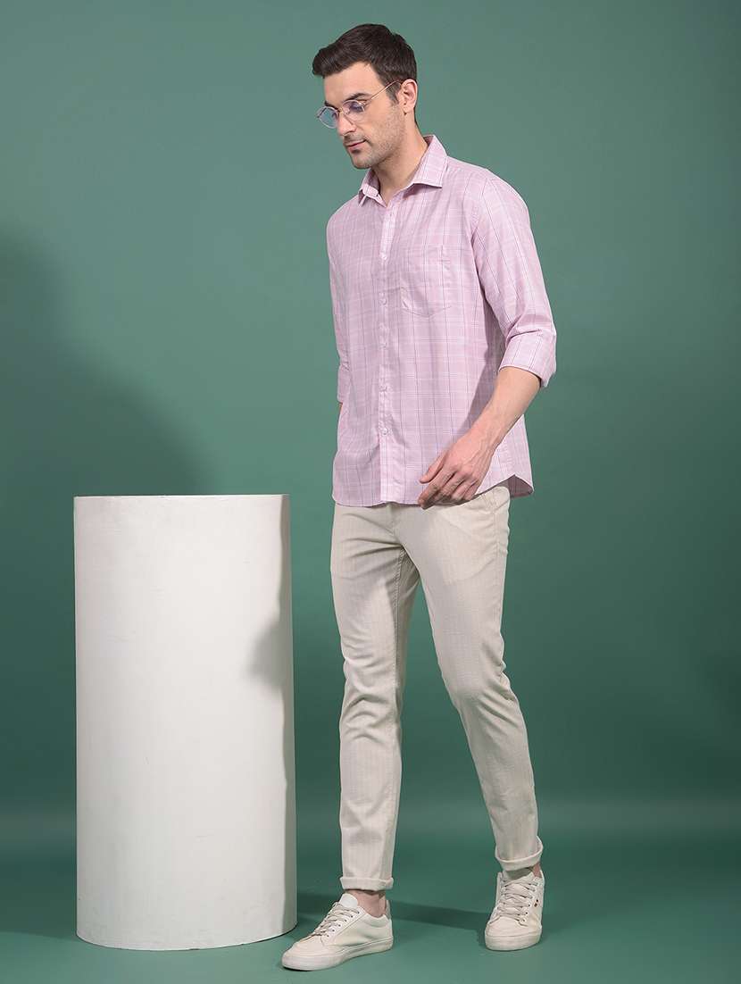 men checkered long sleeve slim fit casual shirt - 21881332 -  Standard Image - 5