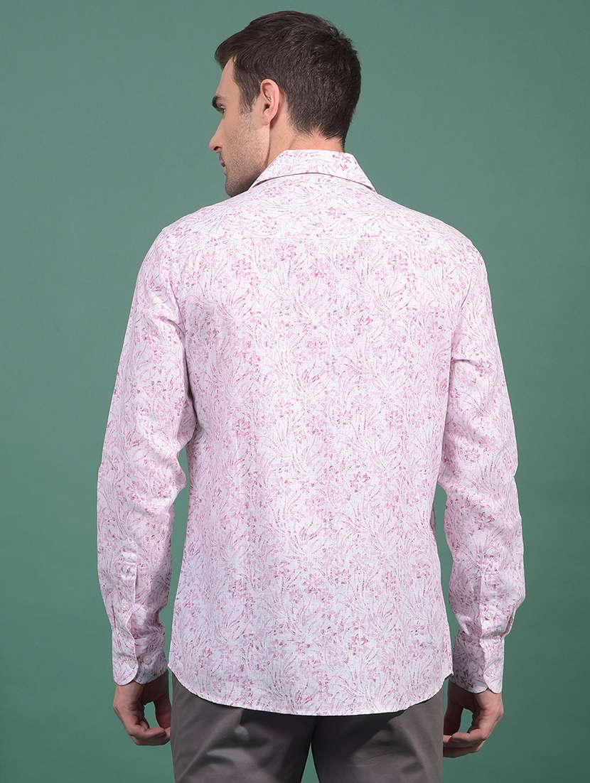 men printed long sleeve slim fit casual shirt - 21881338 -  Standard Image - 3
