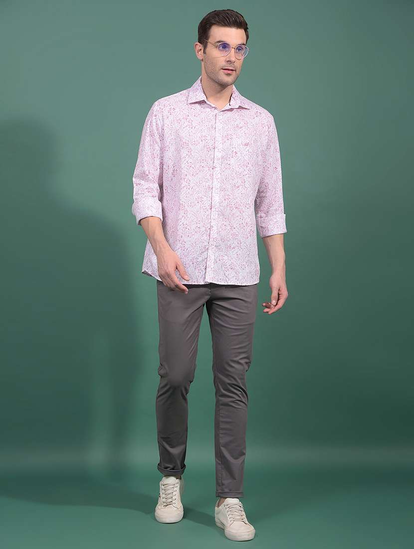 men printed long sleeve slim fit casual shirt - 21881338 -  Standard Image - 5