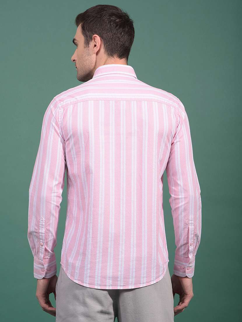 men striped long sleeve slim fit casual shirt - 21881342 -  Standard Image - 3