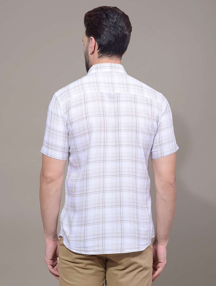 men checkered short sleeve slim fit casual shirt - 21881345 -  Standard Image - 3