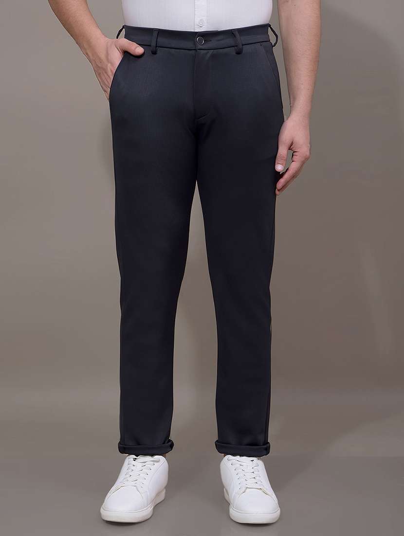 men mid rise slim fit chinos casual trouser