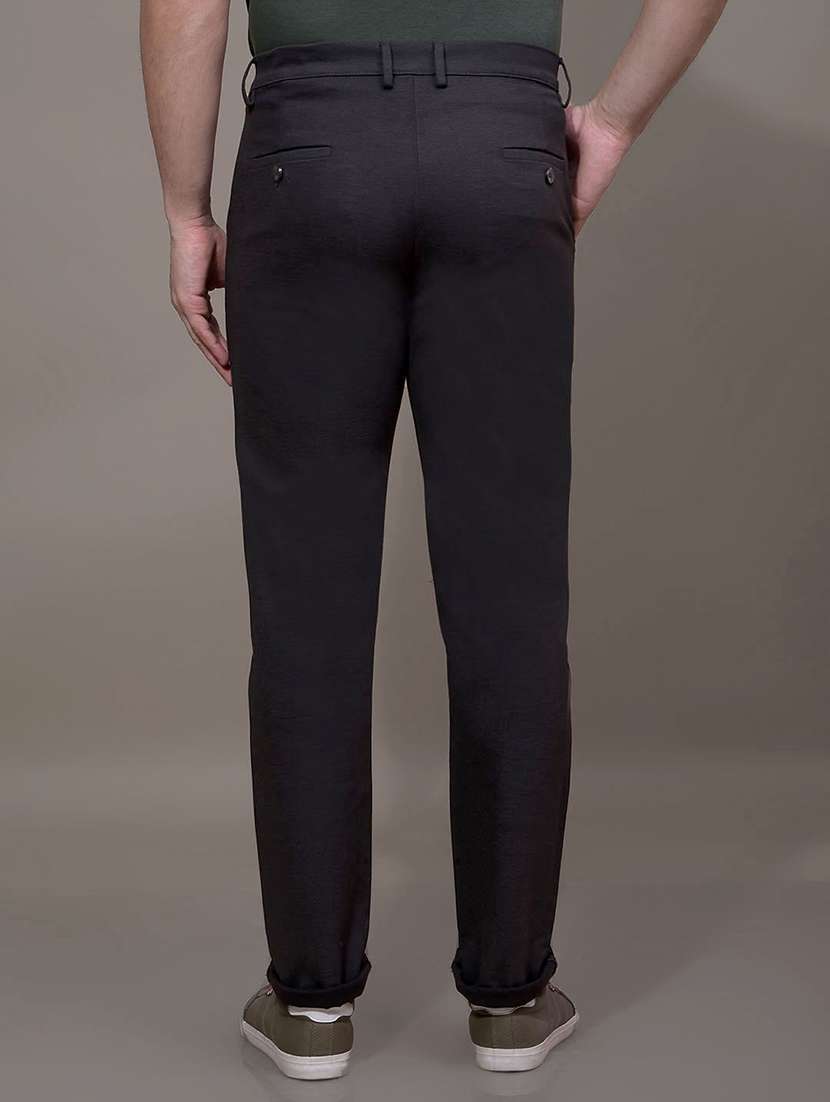 men solid mid rise slim fit chinos casual trouser - 21881389 - Standard Image - 3