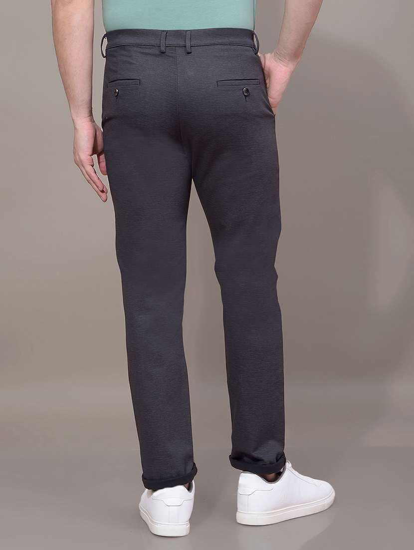 men solid mid rise slim fit chinos casual trouser - 21881390 -  Standard Image - 3