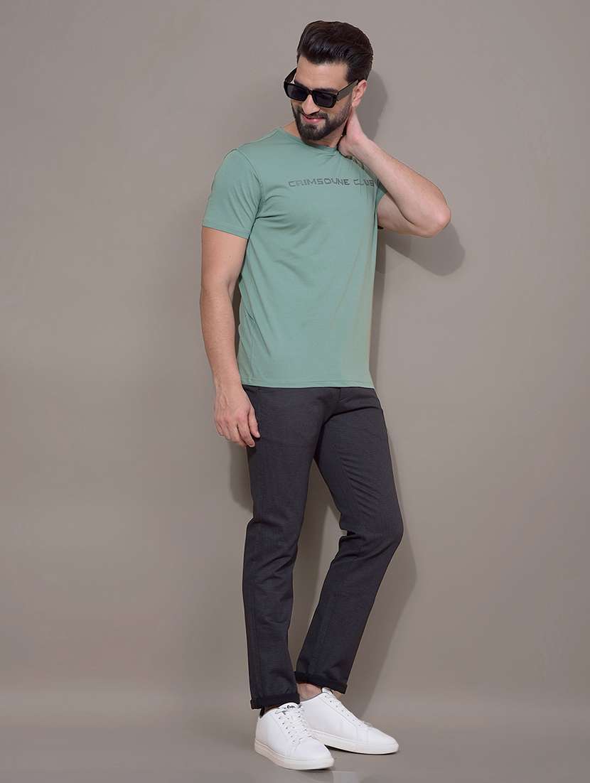 men solid mid rise slim fit chinos casual trouser - 21881390 -  Standard Image - 5