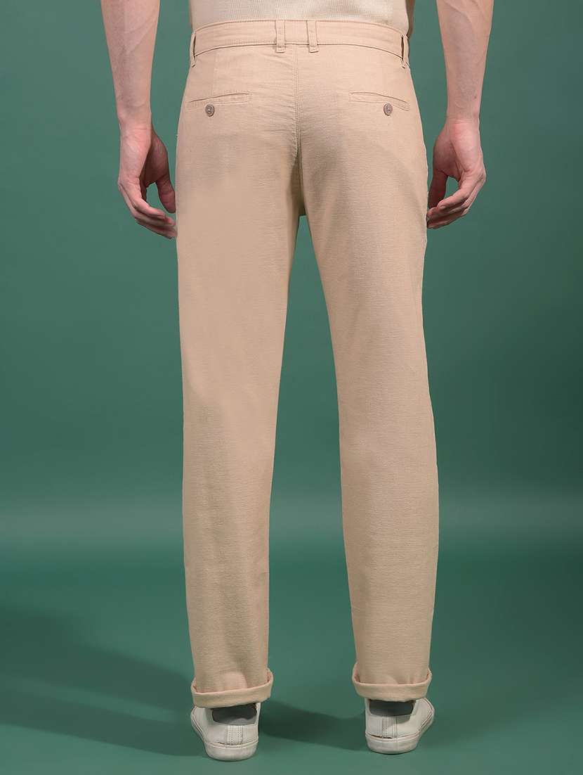 men solid mid rise slim fit chinos casual trouser - 21881391 -  Standard Image - 3