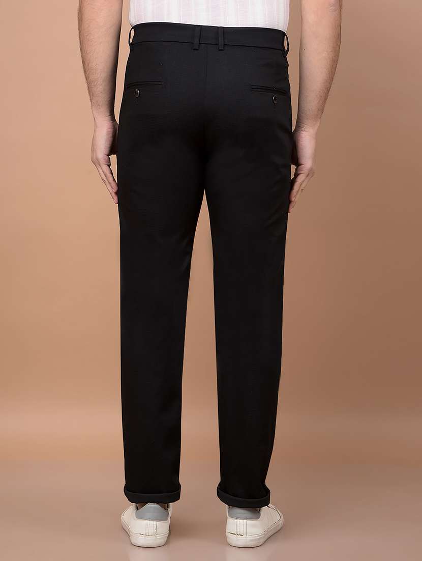 men solid mid rise slim fit chinos casual trouser - 21881407 -  Standard Image - 3